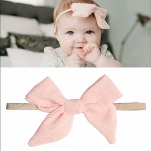 Pink bow baby toddler girl headband 🎀